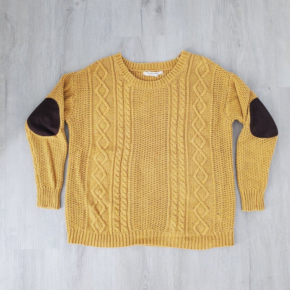 Coincidence and Chance Women's Small Mustard Oversized Knit Sweater
